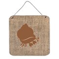 Micasa Hermit Crab Burlap And Brown Aluminium Metal Wall Or Door Hanging Prints 6 x 6 In. MI236103